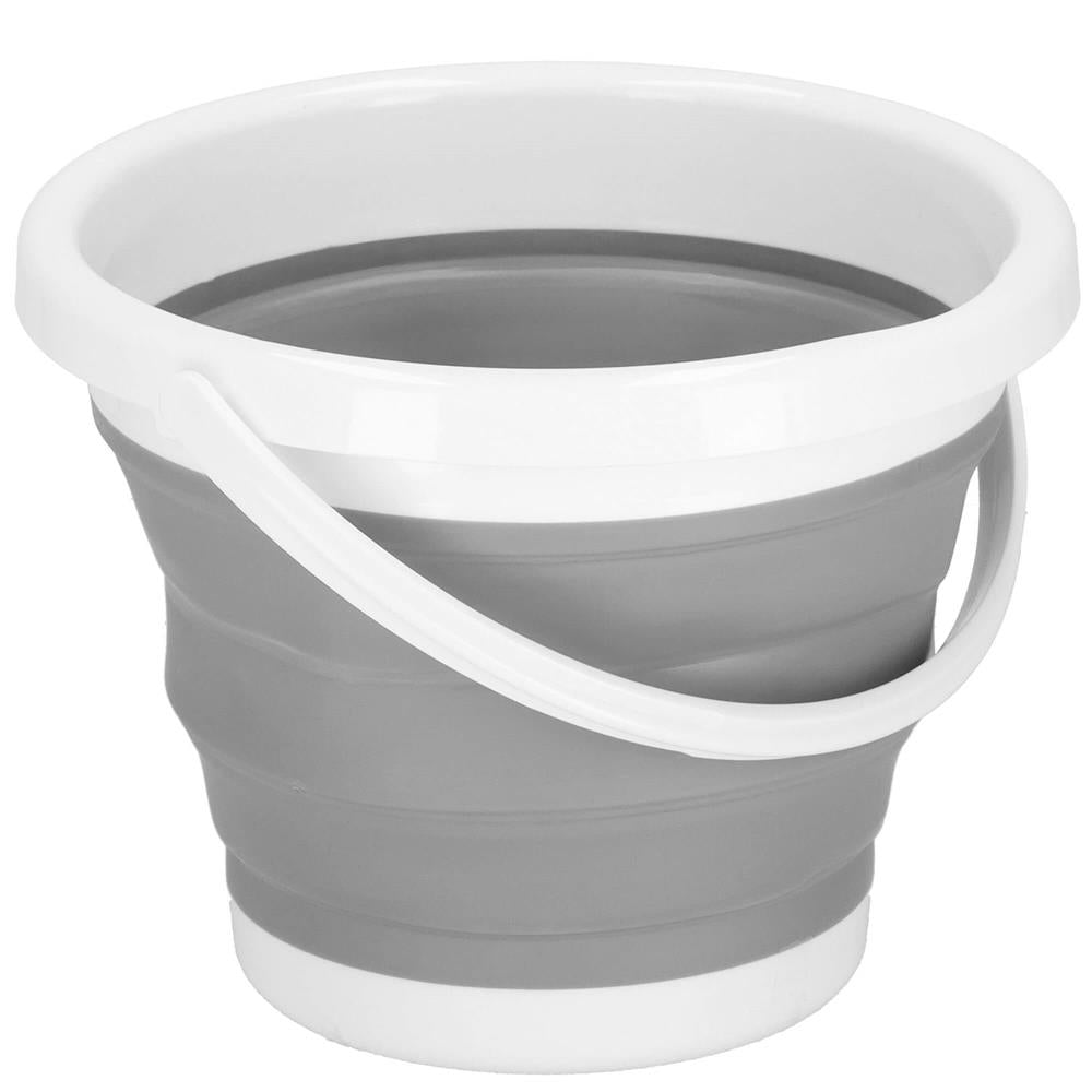 Lighean pliabil, rotund, din plastic si silicon, 31x24cm, 10litri, gri