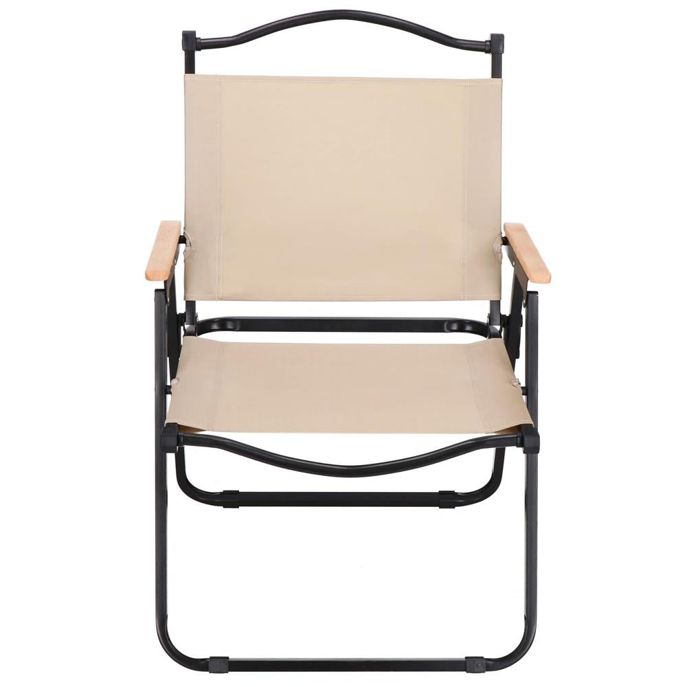 Scaun metalic plabil pentru gradina, camping sau plaja, 78x53x60cm, bej