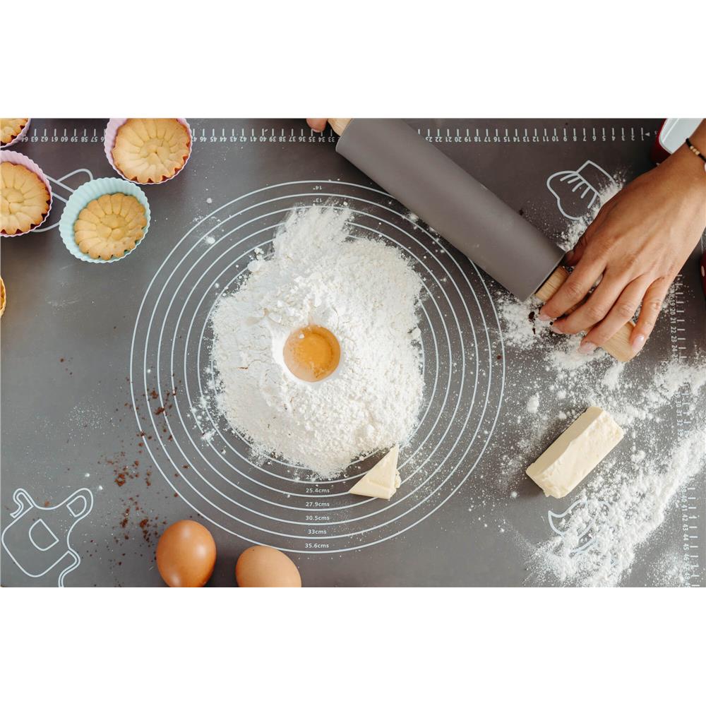 Plansa din silicon alimentar de framantat aluat, rezistenta la temperaturi ridicate, 65x45cm, gri