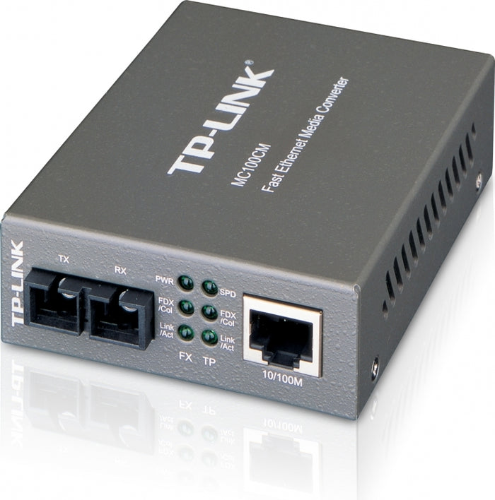 MEDIA CONVERTOR Tp-Link RJ45 10/100M la fibra SC multi-mode 100M, Full-duplex, pana la 2Km, montabil in sasiu "MC100CM" –