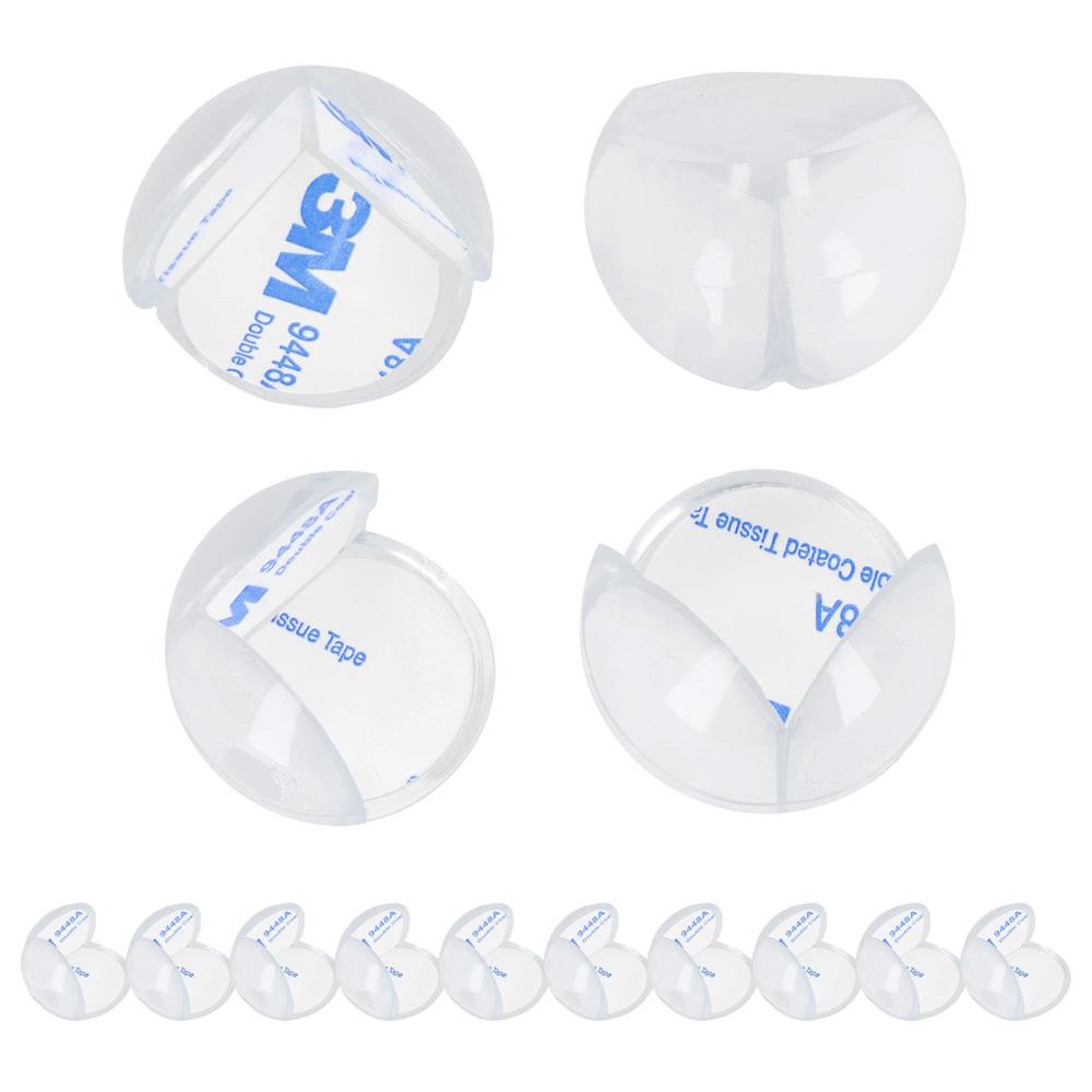 Set 10 protectii colturi pentru siguranta copii, drepte, 40x20mm, silicon, transparent
