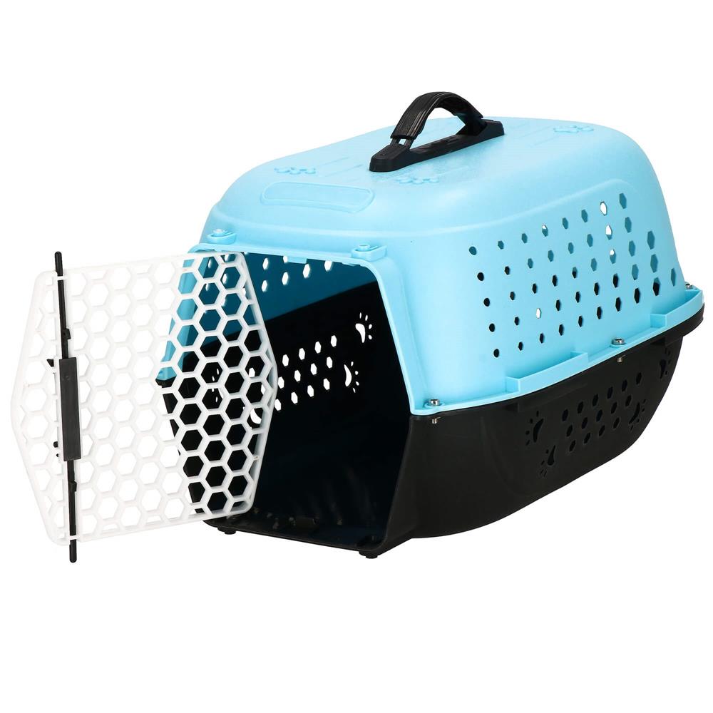 Cusca transport animale, 48x33x28 cm, maxim 7kg, negru albastru