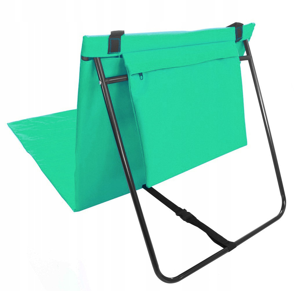 Sezlong de plaja pliabil, spatar cu cadru metalic, reglabil, 150x47x48 cm, verde