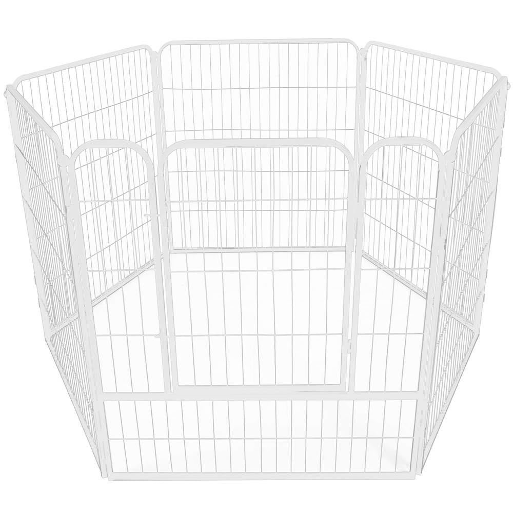 Tarc pentru animale de companie, din fier, forma configurabila, cu usa de acces, 4XL, 184x100x93cm, alb