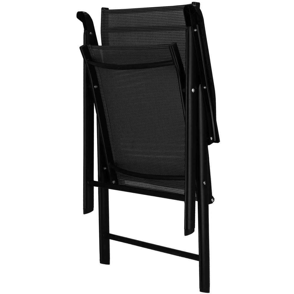 Scaun de gradina metalic, pliabil, 95x57x66cm, maxim 150kg, negru