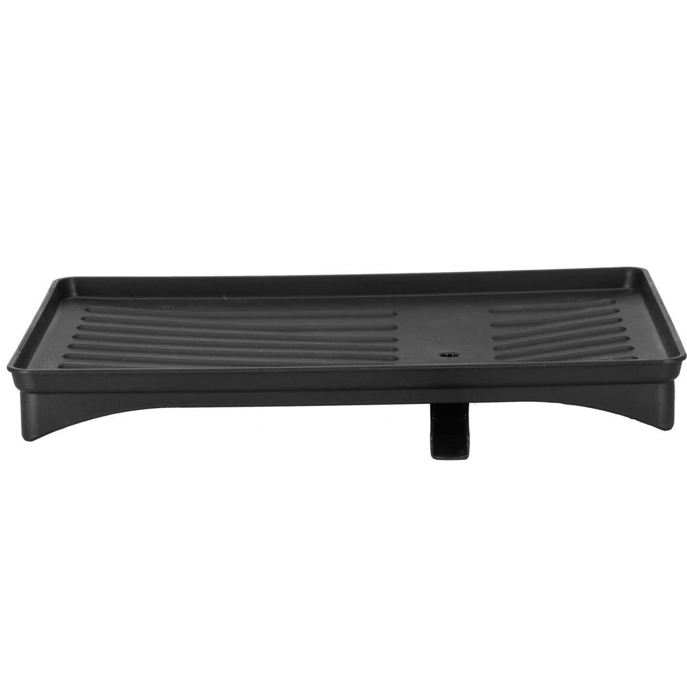 Uscator de vase cu suport pahare si tacamuri, din otel, pe 2 nivele, cu sistem drenaj, 42x30x30cm, negru
