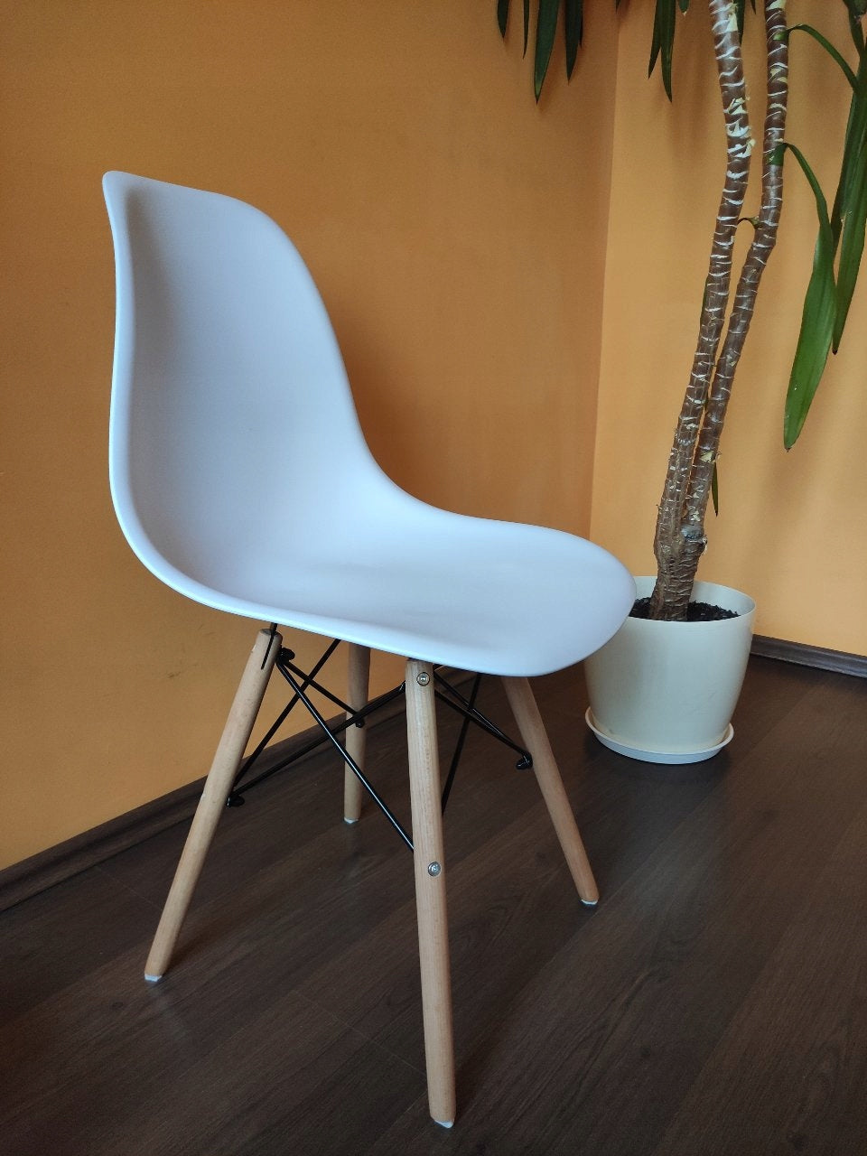 Scaun dining Scandinav pentru bucatarie, 38x42x82cm, alb