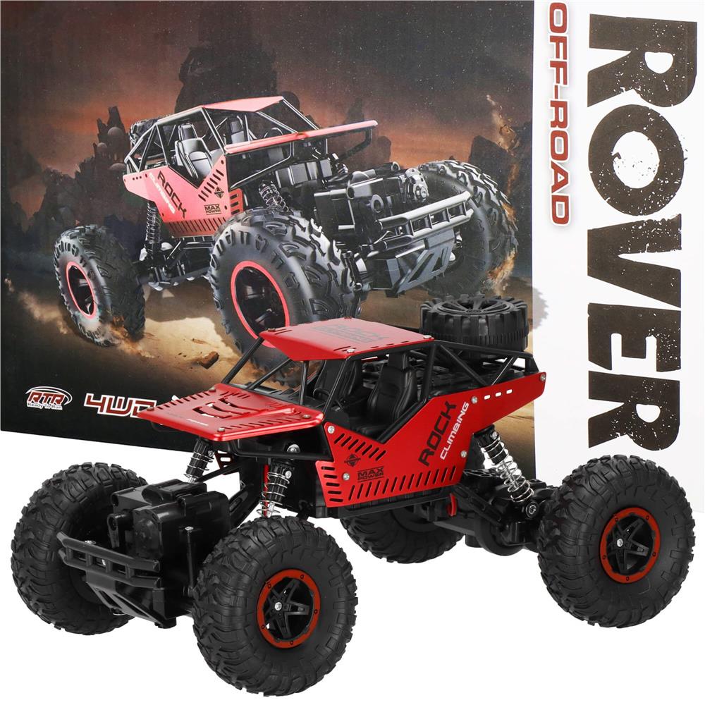 Masina Monster Truck Off-Road, 4x4, telecomanda, 26x14x17cm, rosu si negru