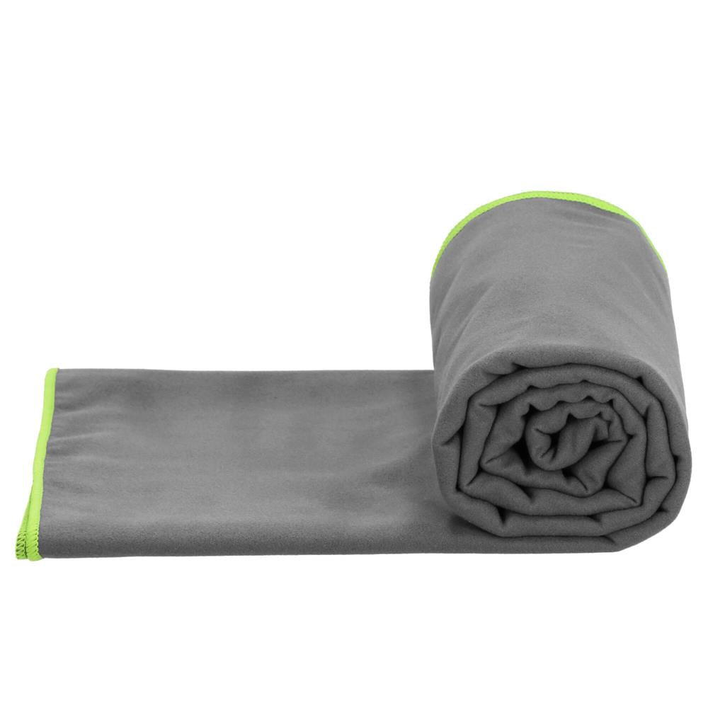 Prosop de plaja cu uscare de rapida, husa de transport, 90x180cm, gri