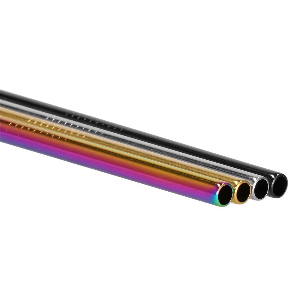 Set 8 paie metalice multicolor, reutilizabile, cu husa depozitare si perii curatat, 215x6 mm
