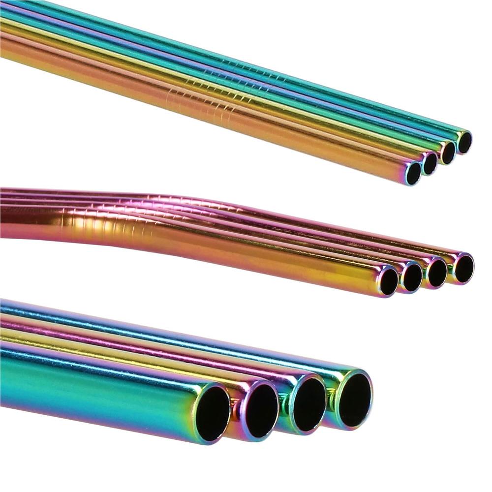 Set 8 paie metalice multicolor (holo), reutilizabile, cu husa depozitare si perii curatat, 215x6 mm