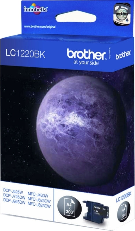 Cartuș Cerneala Original BROTHER Black, LC1220BK, pentru DCP-J525|J725|J925|MFC-J430|J625, 300, 
