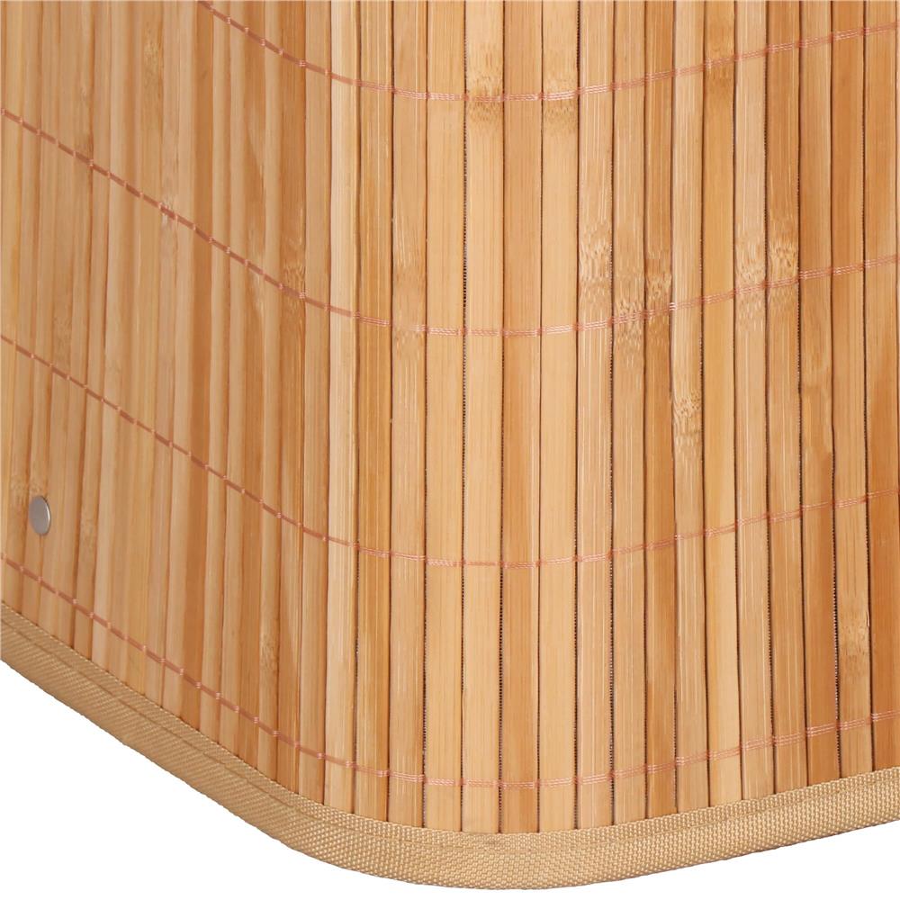 Cos de rufe din bambus cu capac, 2 compartimente, sac detasabil, volum 100L, 53x32x62cm, maro