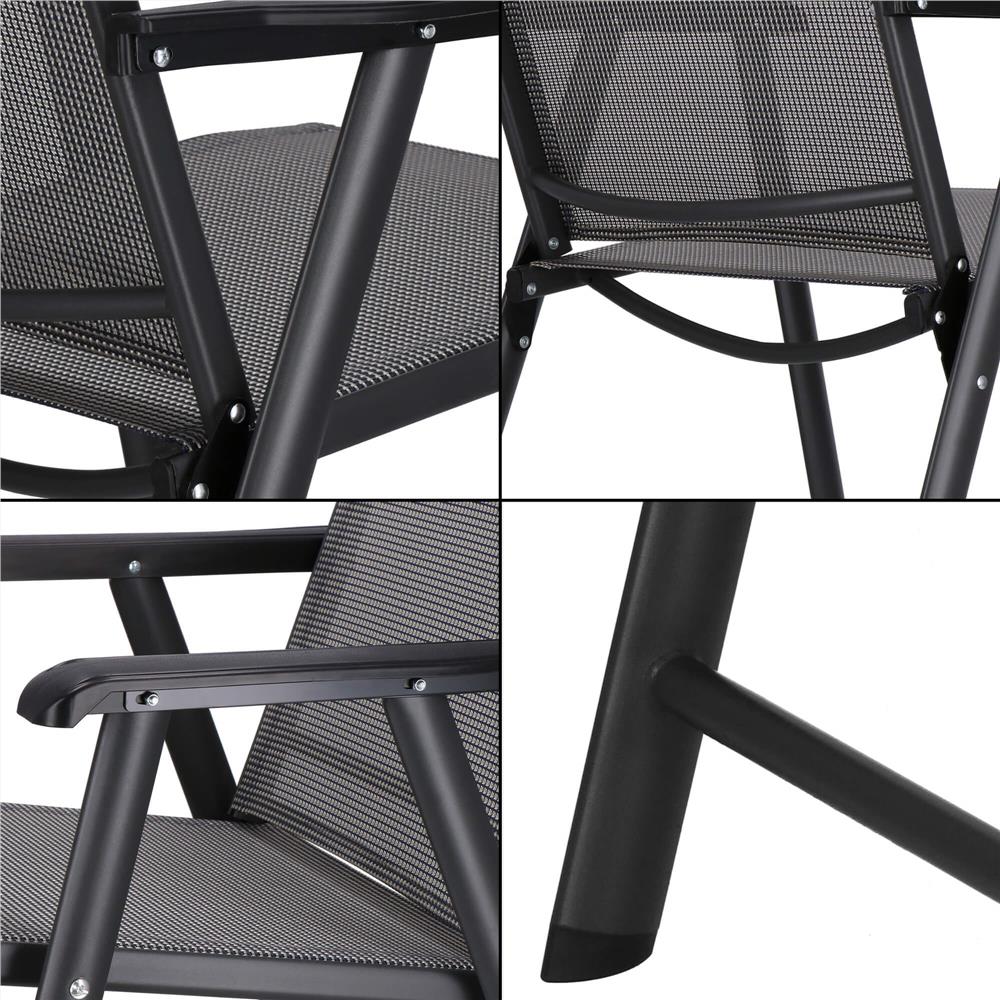 Scaun de gradina metalic, pliabil, 95x57x66cm, maxim 150kg, gri