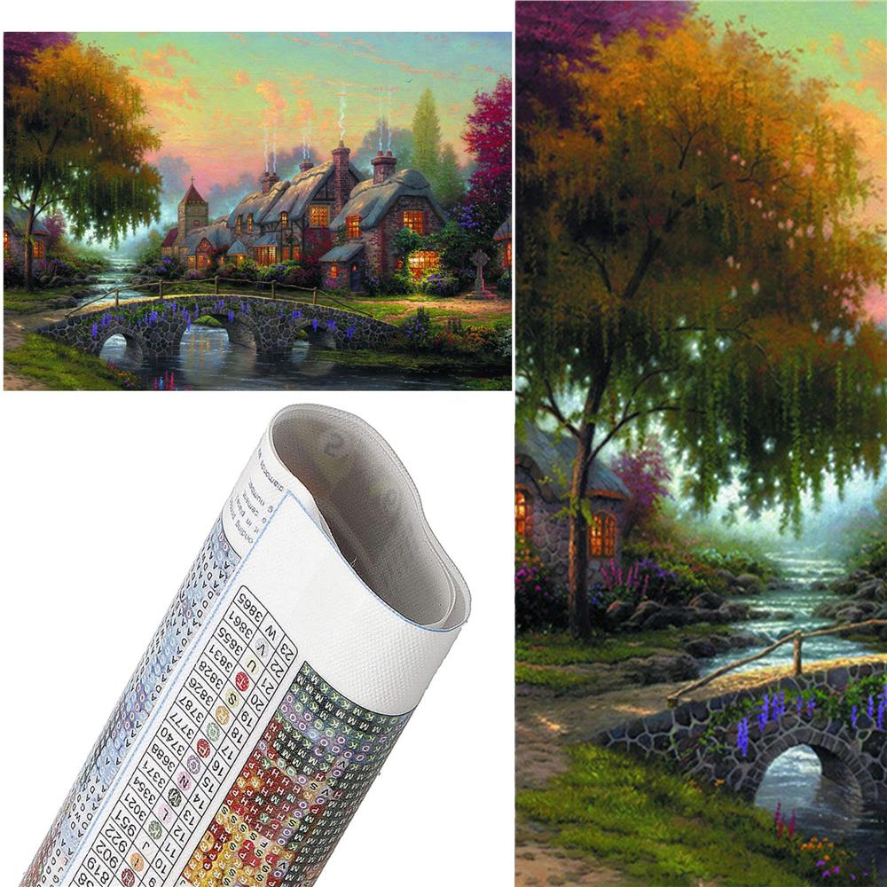 Set de broderie cu diamante 5D, 30x40cm, model Pod de piatra