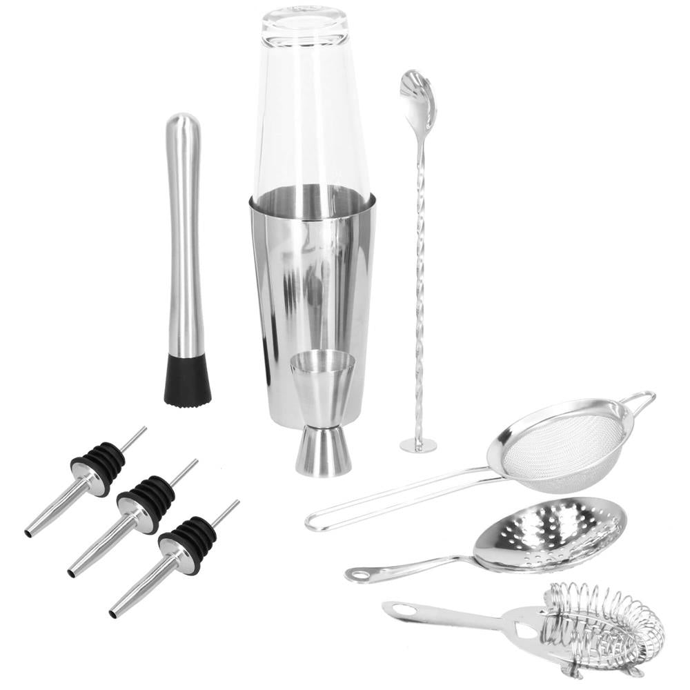 Set Cocktail Shaker Kit pentru barmani 700ml, KI19, 14 piese