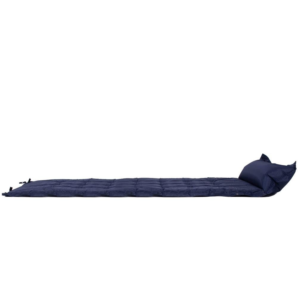 Saltea plabila cu perna din spuma poliuretanica, cu autoumflare, 193x68x3.5cm, bleumarin