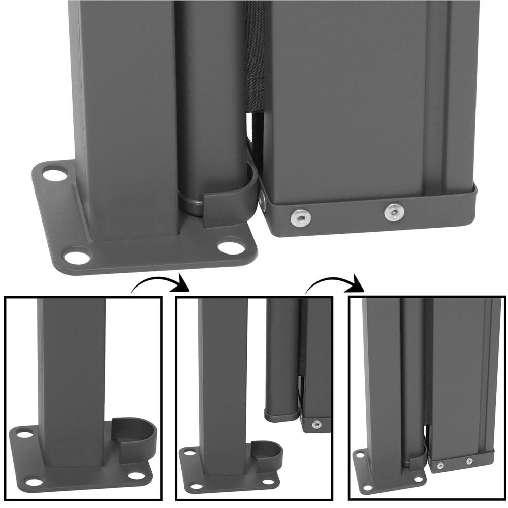 Paravan lateral pentru intimitate, extensibil, sistem fixare inclus, 200x300cm, gri inchis - 22