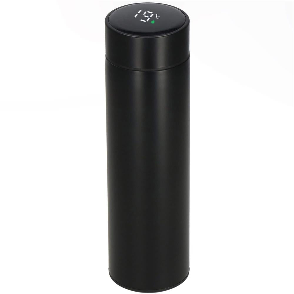 Cana termos Smart, inox, display LED, afisare temperatura, 500ml, 23cm, negru