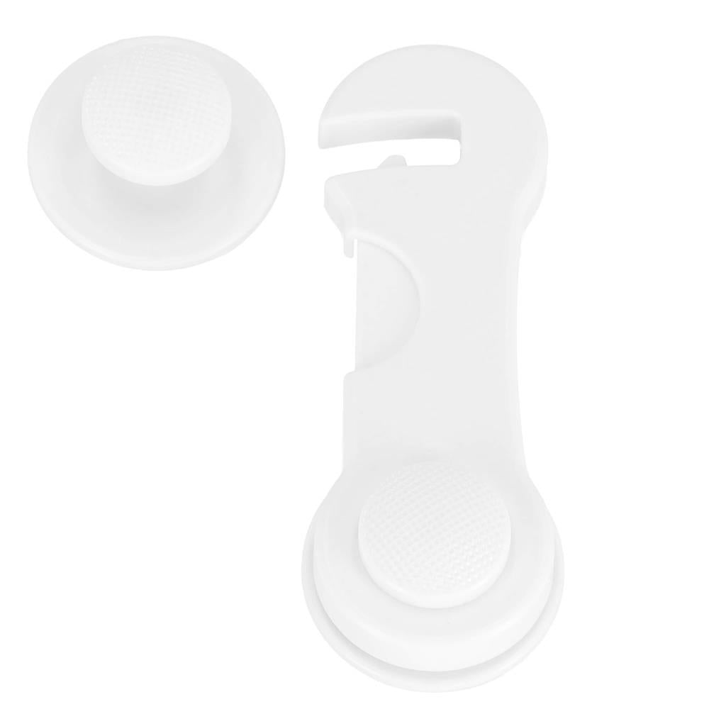 Set 4 sigurante blocator sertare si usi, plastic rezistent, fixe, 9.5 cm, alb