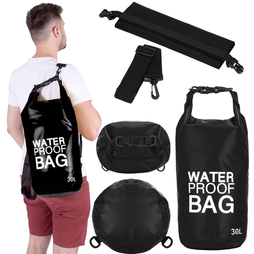 Geanta de plaja sau navigatie, impermeabila, 30 litri, negru
