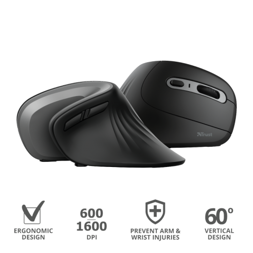 MOUSE Trust Verro Ergonomic Wireless Mouse "23507"