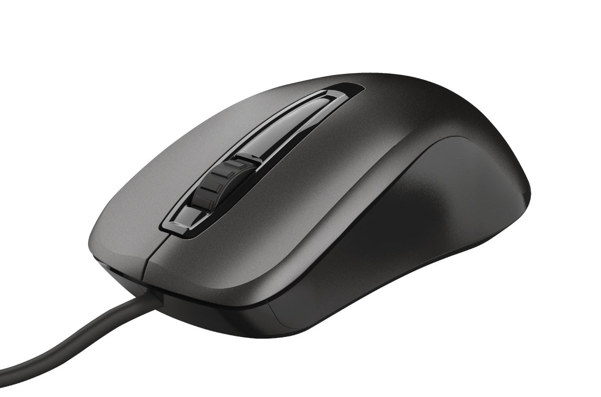 MOUSE TRUST, "Carve", PC sau NB, cu fir, USB, optic, 1200 dpi, butoane/scroll 3/1, , negru, "TR-23733"