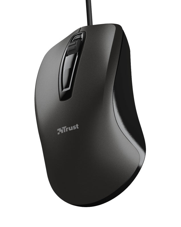 MOUSE TRUST, "Carve", PC sau NB, cu fir, USB, optic, 1200 dpi, butoane/scroll 3/1, , negru, "TR-23733"