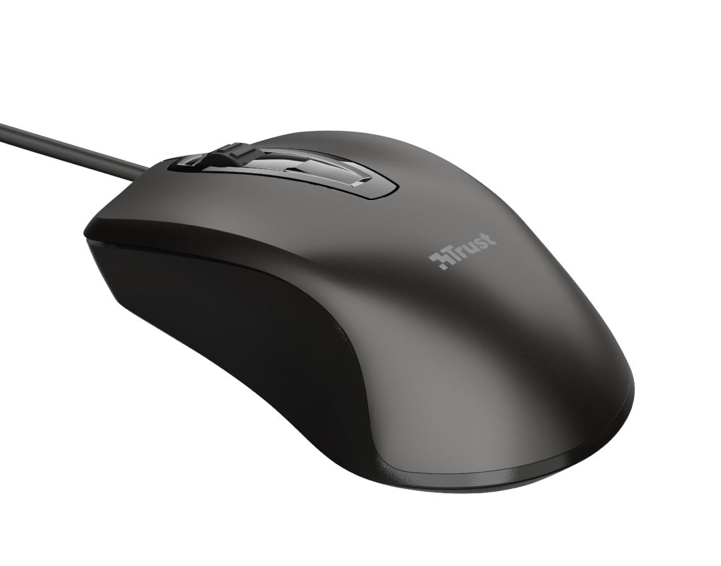 MOUSE TRUST, "Carve", PC sau NB, cu fir, USB, optic, 1200 dpi, butoane/scroll 3/1, , negru, "TR-23733"