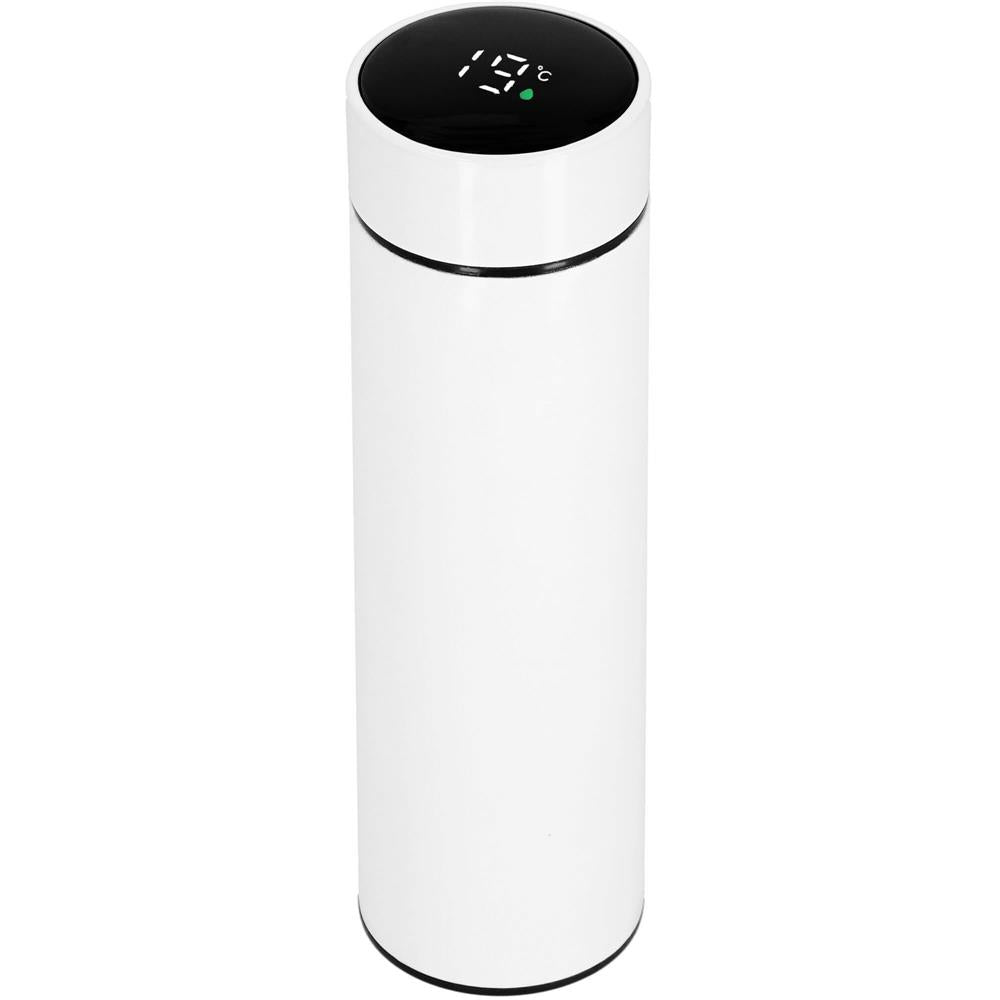 Cana termos Smart, inox, display LED, afisare temperatura, 500ml, 23cm, alb
