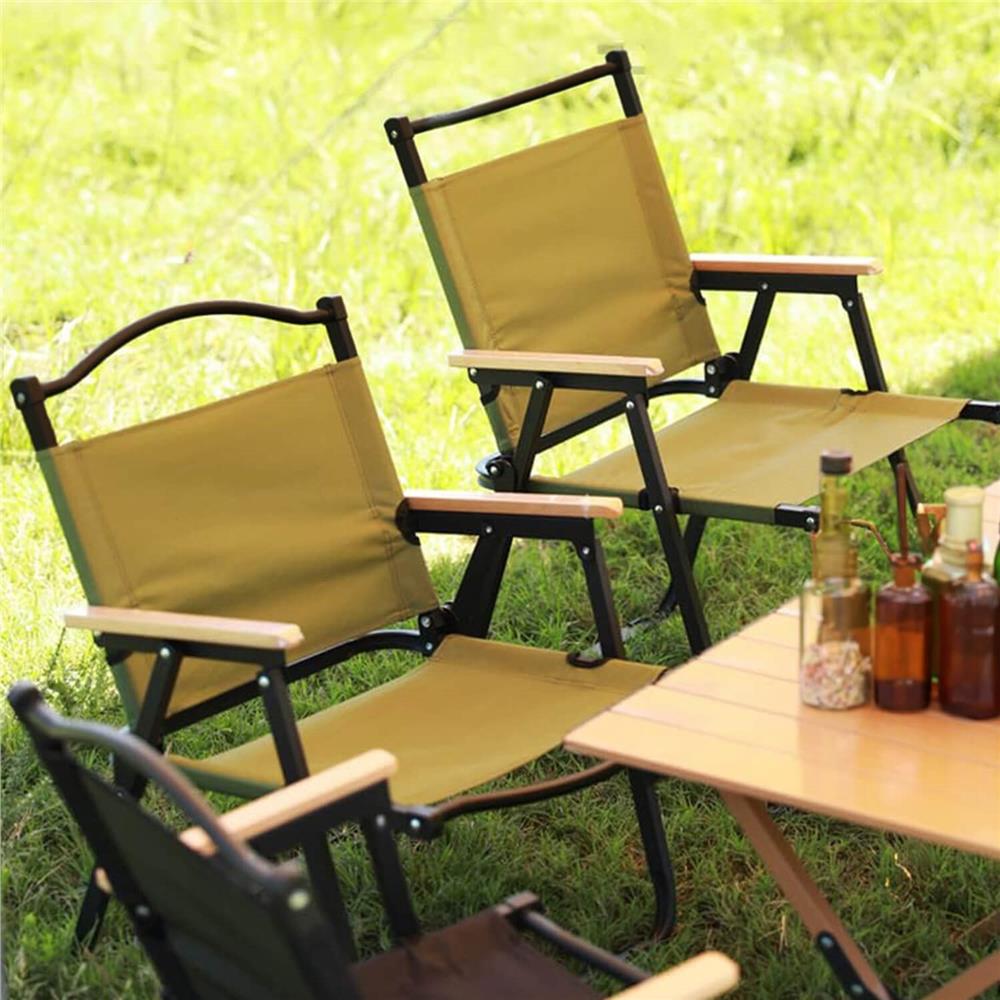 Scaun metalic plabil pentru gradina, camping sau plaja, 78x53x60cm, bej