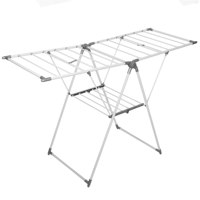 Uscator de rufe pliabil, 3 platforme cu etaj intermediar de agatat, 156x57x100cm - BazarOltenia