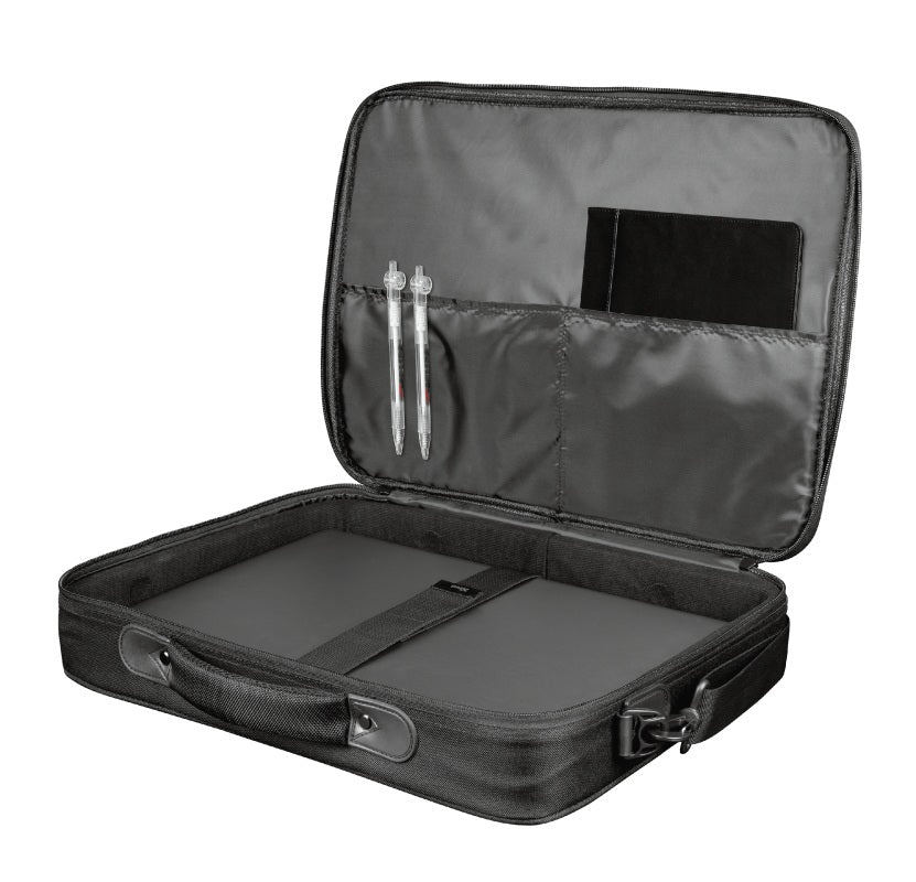 GEANTA TRUST, pt. notebook de max 15.6 inch, 1 compartiment, buzunar frontal, 475 g, poliester, negru, "TR-24189"