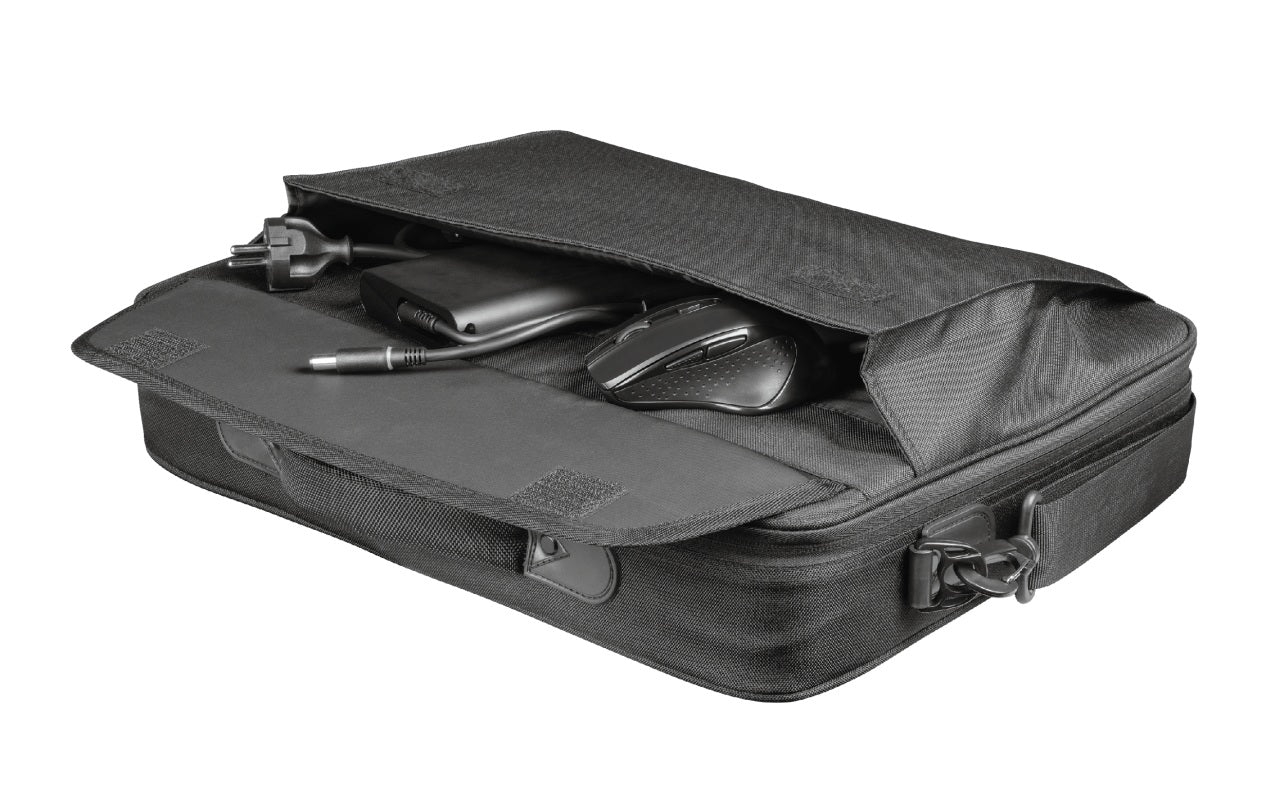 GEANTA TRUST, pt. notebook de max 15.6 inch, 1 compartiment, buzunar frontal, 475 g, poliester, negru, "TR-24189"