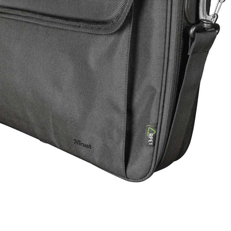 GEANTA TRUST, pt. notebook de max 15.6 inch, 1 compartiment, buzunar frontal, 475 g, poliester, negru, "TR-24189"