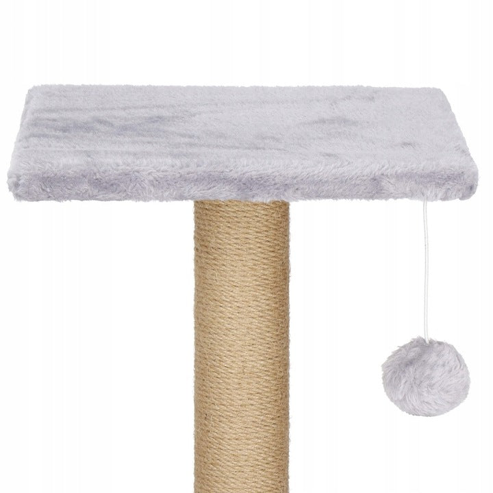 Ansamblu de joaca pentru pisici, cu loc pentru zgariat, ascuns, platforma, 62cm, gri