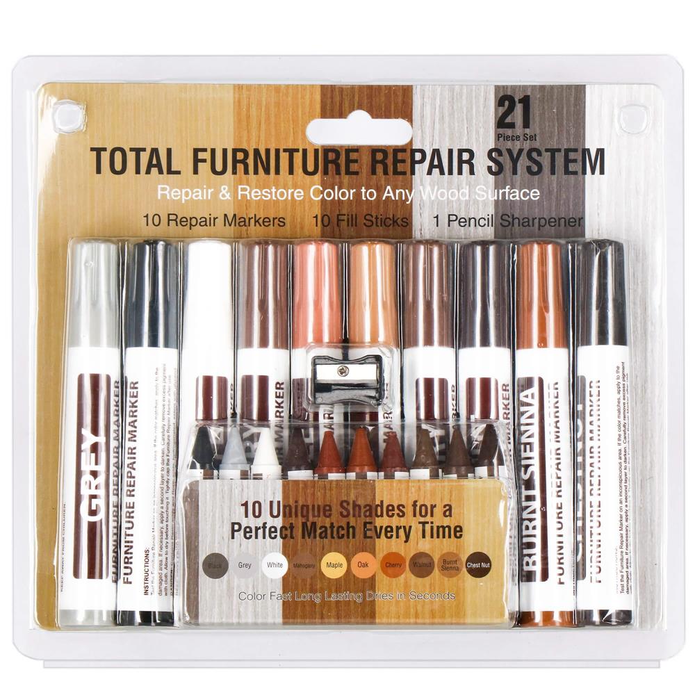 Set 20 markere si creioane de ceara pentru reparatii mobila, multicolor