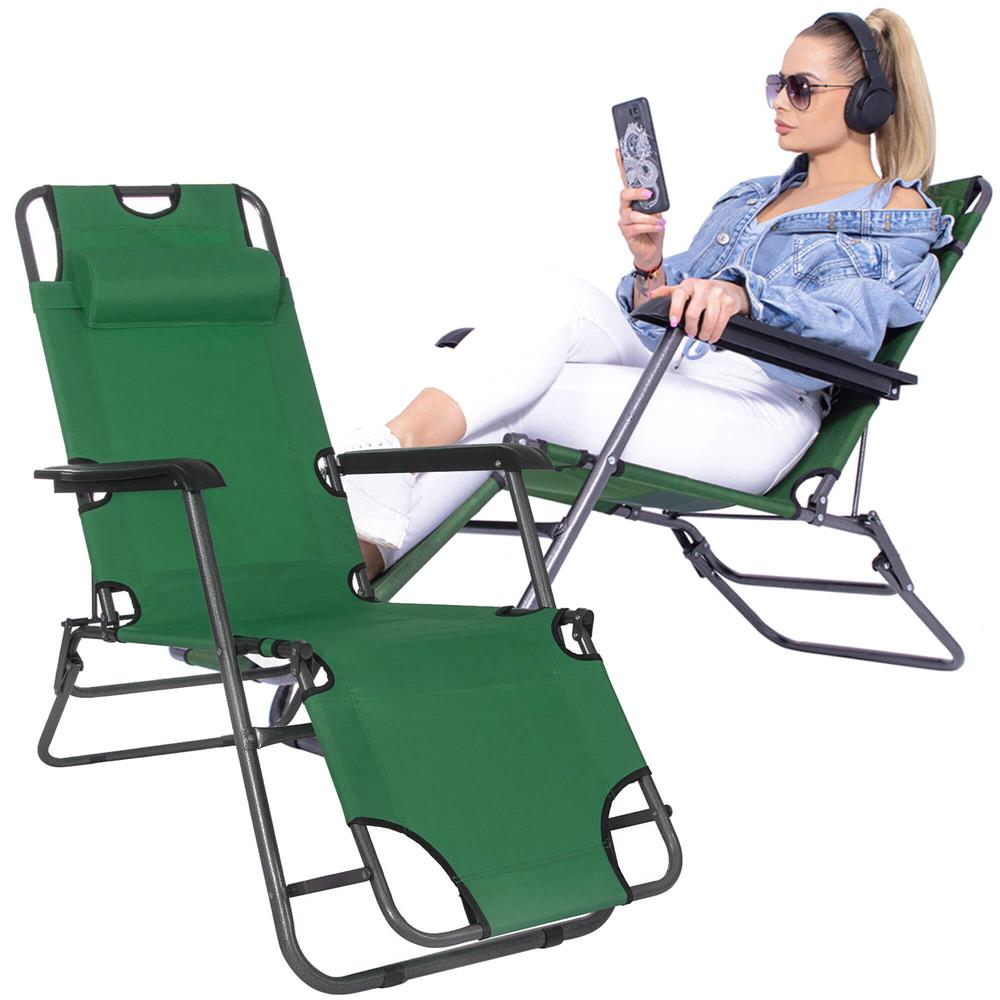 Sezlong pliabil SERSIMO GC5, Relax Zero Gravity, 80x60x153cm, Verde