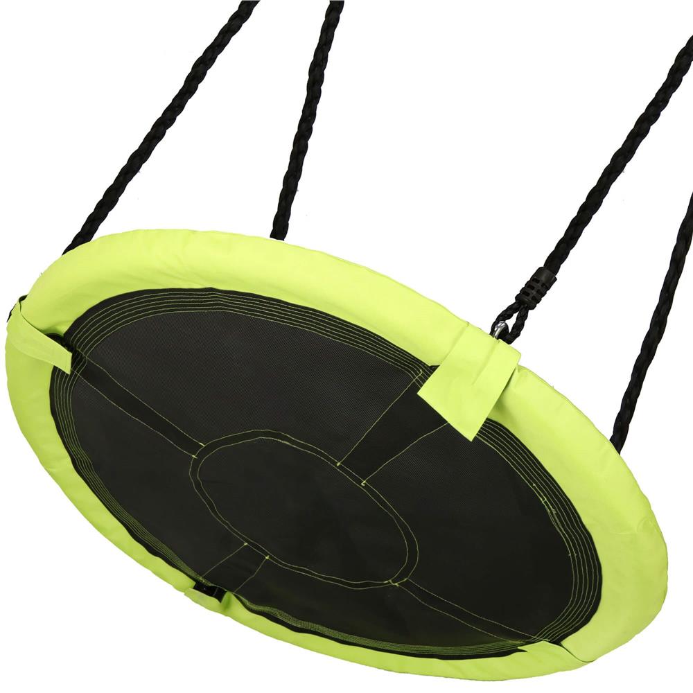 Leagan tip cuib Sersimo NS22, diametru 110cm, inaltime reglabila, pentru exterior, sarcina 150 kg, Verde Negru