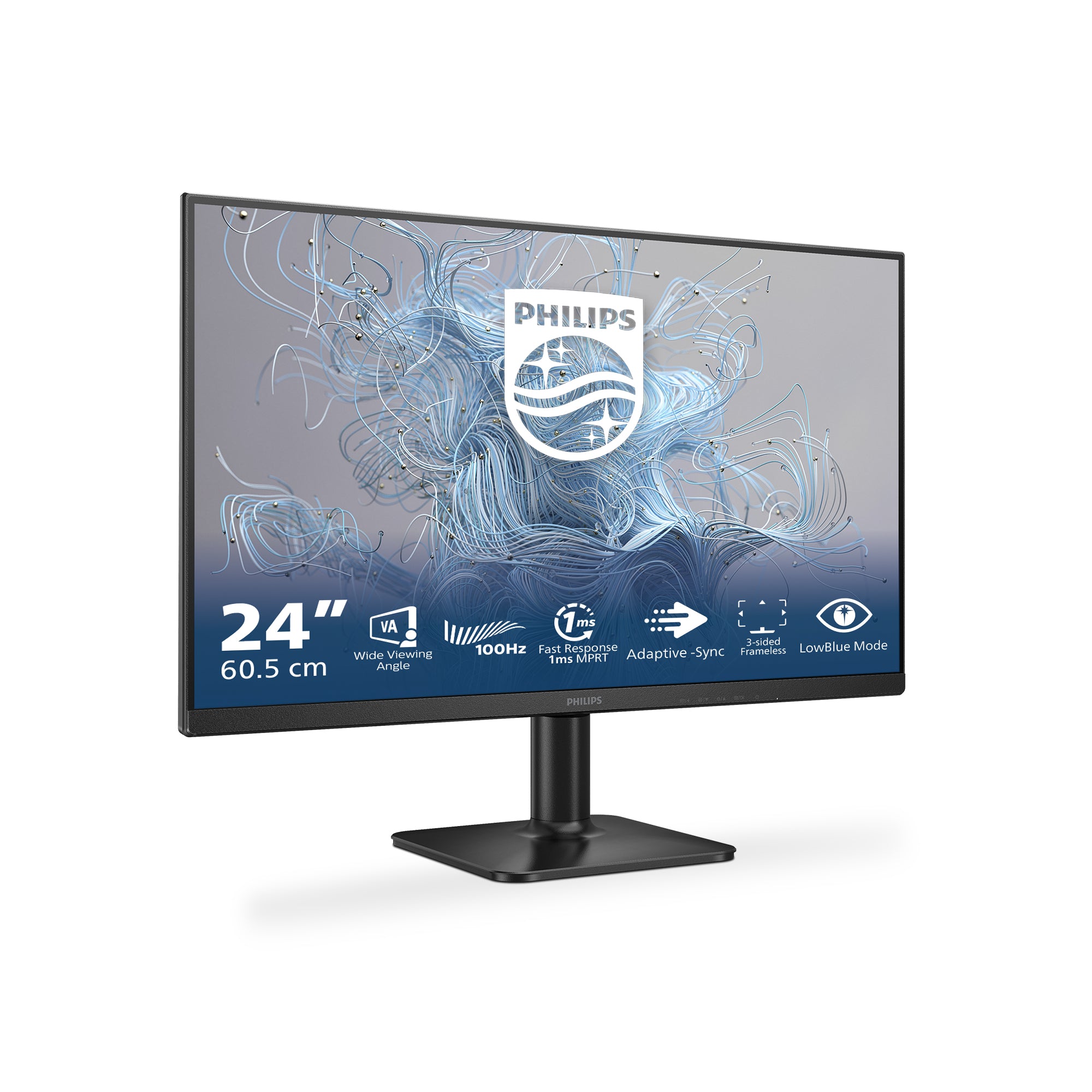 Monitor Philips 23.8" VA FHD 1920x1080 100Hz 4ms (1ms MPRT) FlickerFree VGA HDMI 24E2N1100LB/00 ( timbru verde 7 lei )