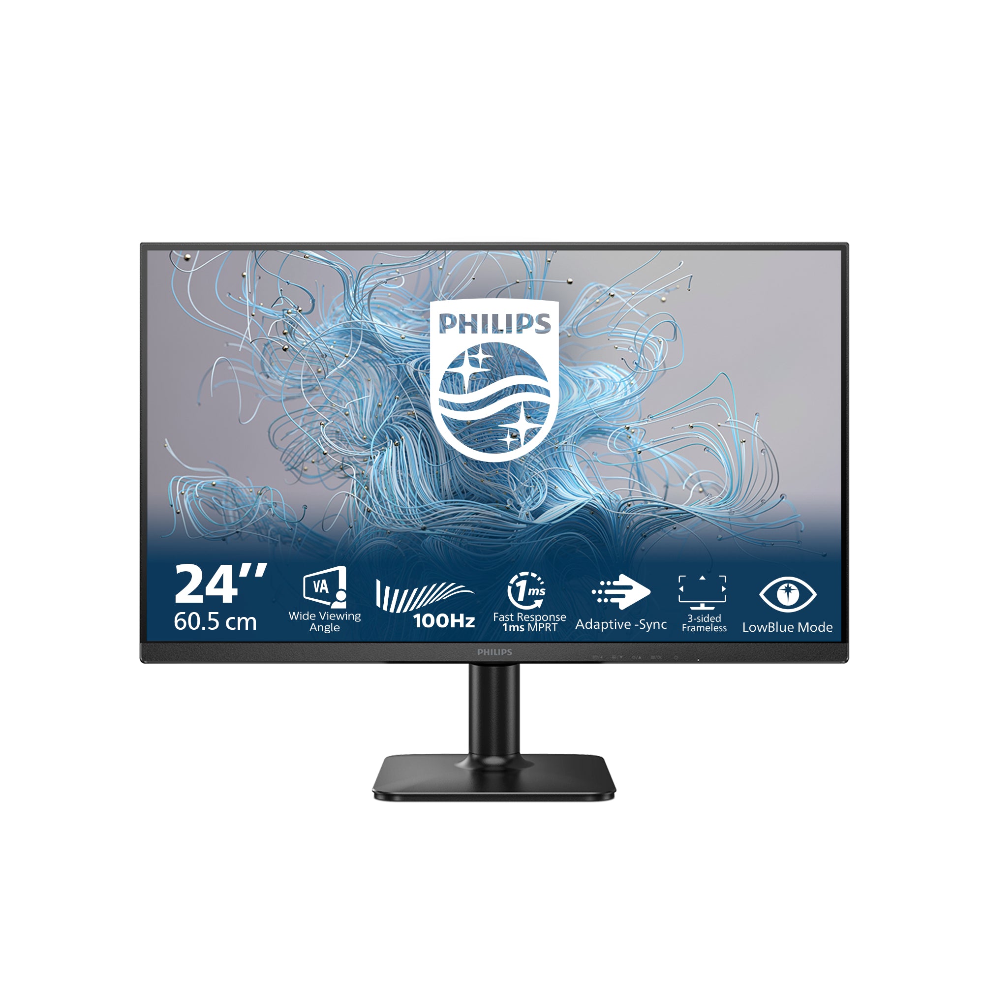 Monitor Philips 23.8" VA FHD 1920x1080 100Hz 4ms (1ms MPRT) FlickerFree VGA HDMI 24E2N1100LB/00 ( timbru verde 7 lei )