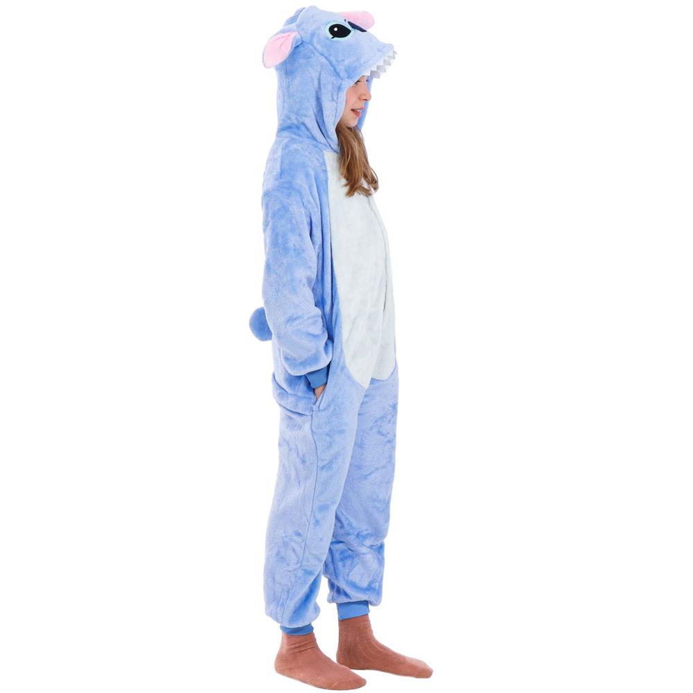Pijama tip salopeta pentru copii, model stitch, marime 120-130cm