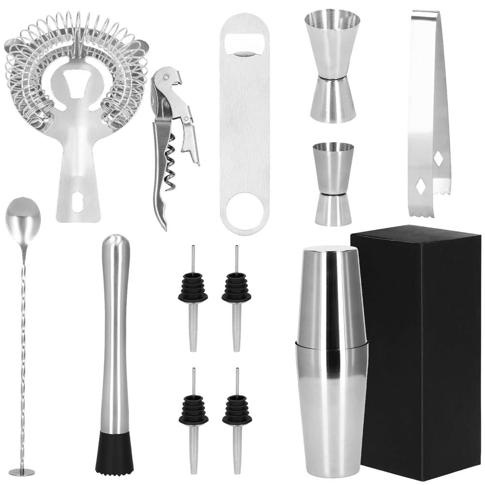 Set Cocktail Shaker Kit pentru barmani 750ml, KI16, 14 piese