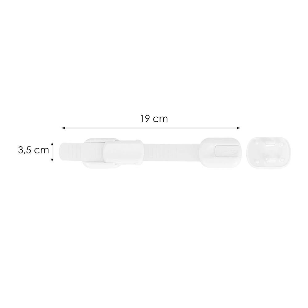 Set 8 sigurante blocator sertare si usi, plastic si silicon, ajustabile, 19 cm, alb