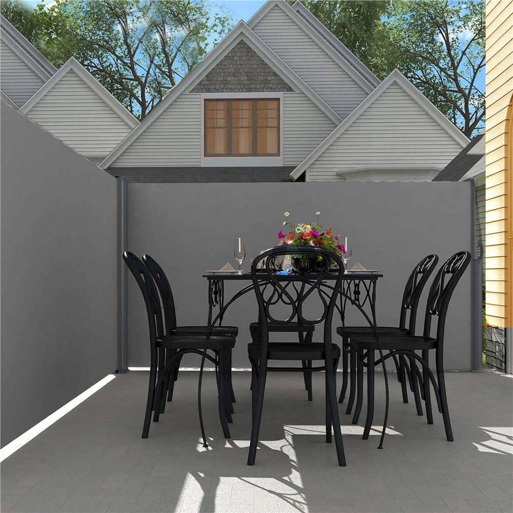 Paravan lateral pentru intimitate, extensibil, sistem fixare inclus, 200x300cm, gri inchis - 23