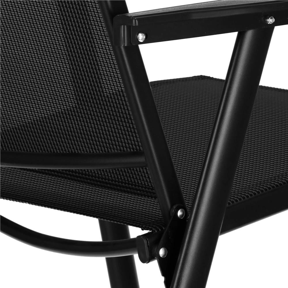 Scaun de gradina metalic, pliabil, 95x57x66cm, maxim 150kg, negru