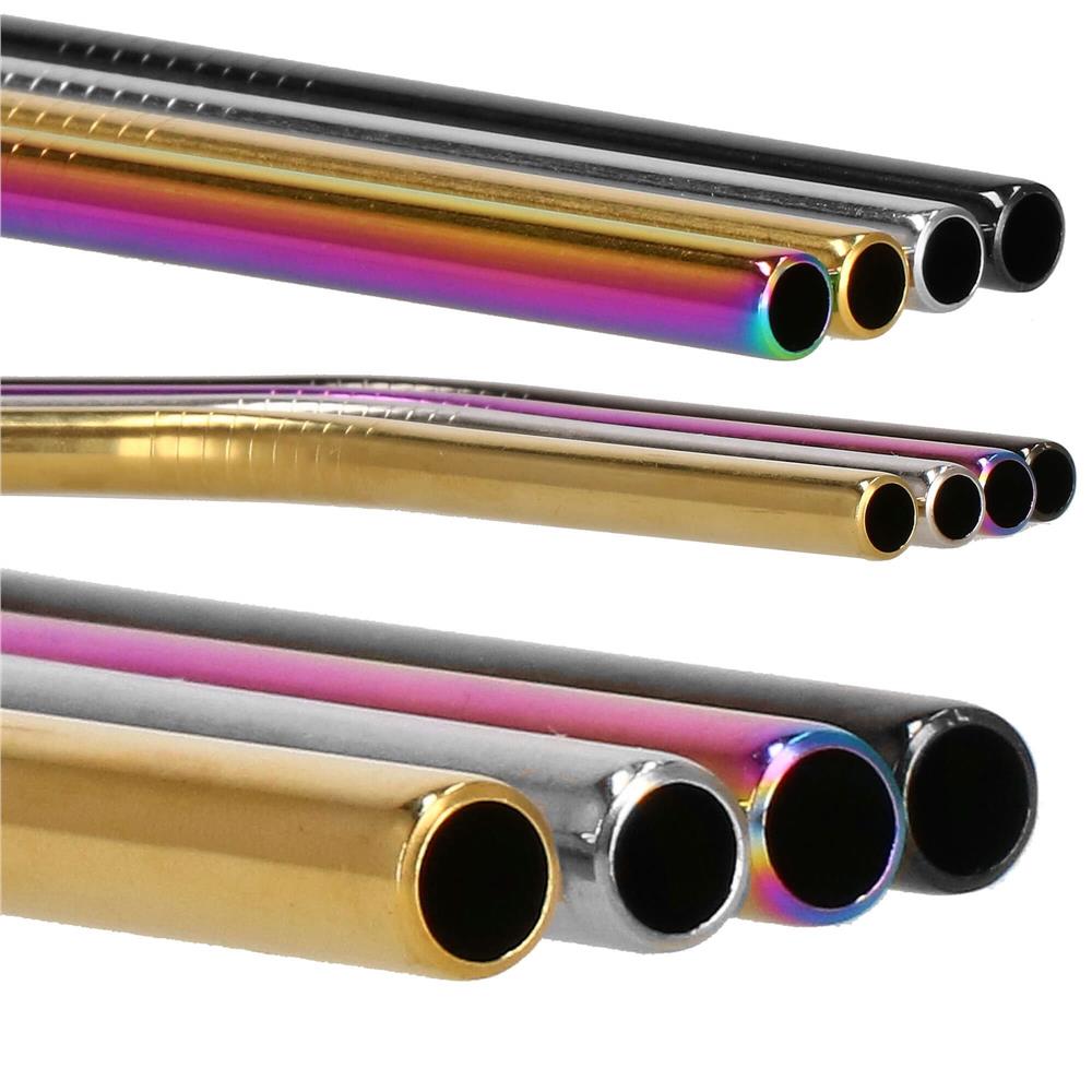 Set 8 paie metalice multicolor, reutilizabile, cu husa depozitare si perii curatat, 215x6 mm
