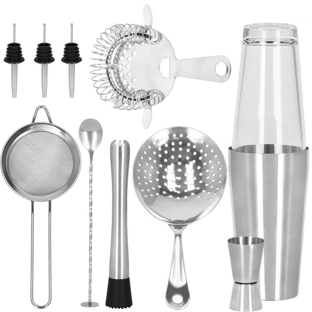 Set Cocktail Shaker Kit pentru barmani 700ml, KI19, 14 piese