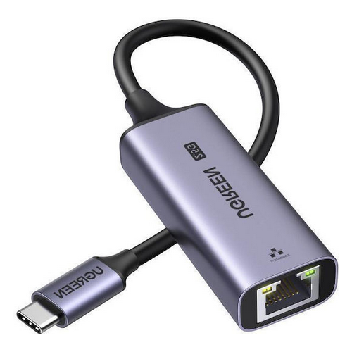 ADAPTOR RETEA Ugreen, "CM648" USB Type-C to 2.5G RJ-45 LAN Adapter, LED, metalic, gri "25052" - 6941876220526