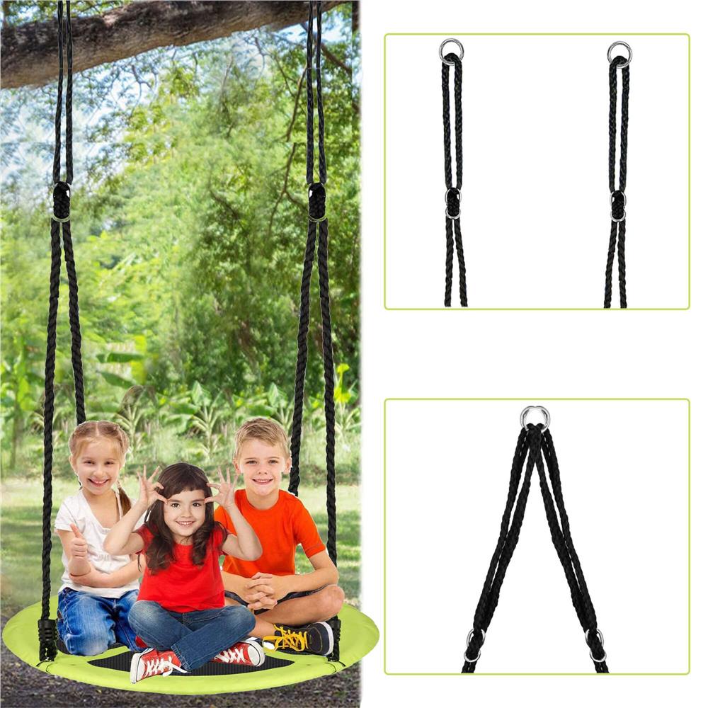 Leagan tip cuib Sersimo NS22, diametru 110cm, inaltime reglabila, pentru exterior, sarcina 150 kg, Verde Negru
